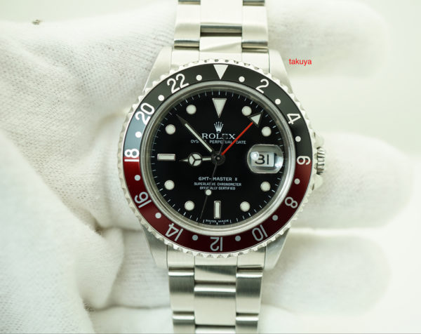 Rolex 16710 GMT MASTER II BLACK RED COKE BEZEL 1996 T SERIAL LUG HOLES SERVICED