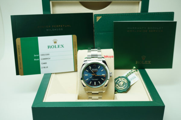 BRAND NEW Rolex 116400GV MILGAUSS Z-BLUE DIAL RANDOM SERIAL 2019 COMPLETE SET