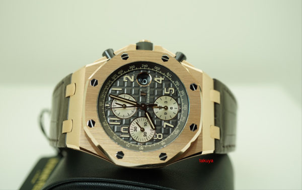 BRAND NEW Audemars PIGUET ROYAL OAK OFFSHORE 18K ROSE GOLD GREY DIAL 26470OR 2019 FULL SET