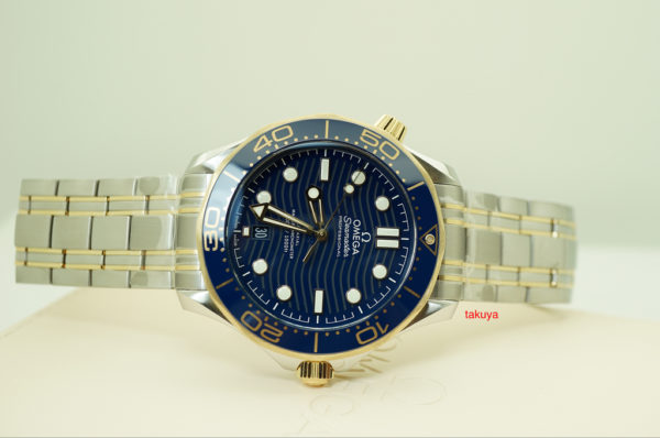 BRAND NEW Omega SEAMASTER DIVER 300M CO-AXIAL MASTER 42MM STEEL ROSE GOLD BLUE DIAL FULL SET