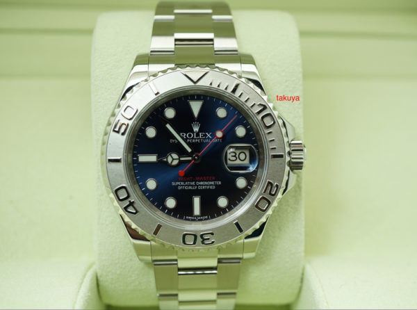 Rolex 116622 YACHTMASTER STEEL PLATINUM BEZEL BLUE DIAL 40MM WARRANTY FULL SET