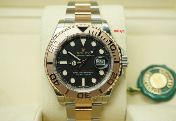 Rolex 116621 YACHTMASTER 18K ROSE GOLD STEEL BLACK DIAL 40MM WARRANTY FULL SET