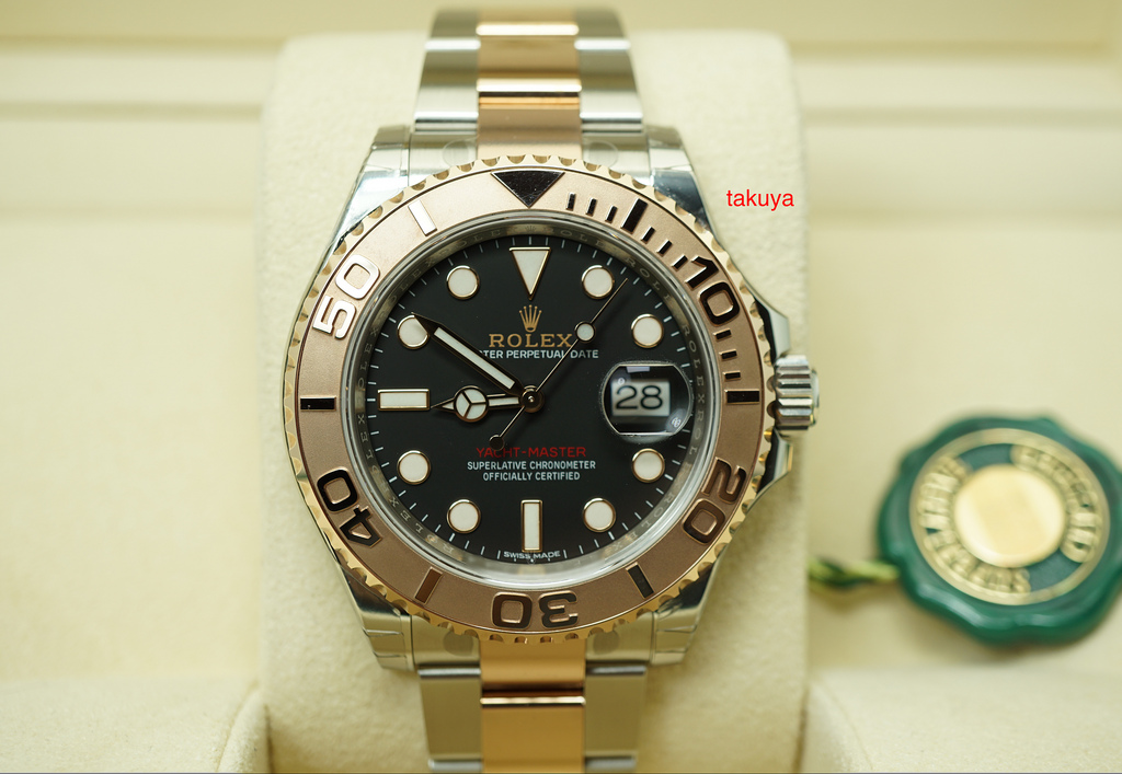 Rolex 116621 YACHTMASTER 18K ROSE GOLD STEEL BLACK DIAL 40MM WARRANTY ...