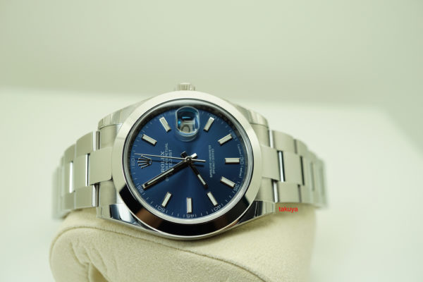 MINT Rolex 126300 DATEJUST 41 BLUE STICK OYSTER NEW MODEL WARRANTY FULL SET