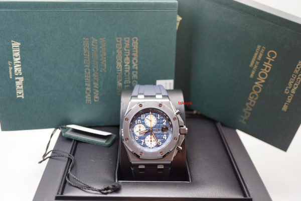 Audemars PIGUET ROYAL OAK OFFSHORE NAVY BLUE DIAL 26470ST 42MM WARRANTY FULL SET