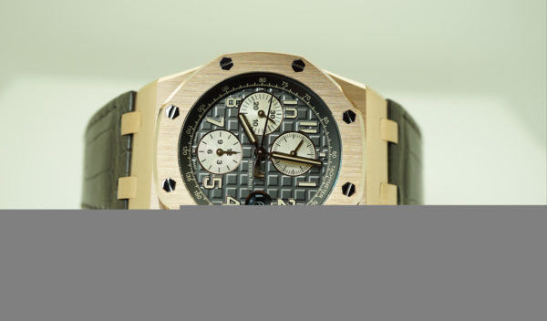 BRAND NEW Audemars PIGUET ROYAL OAK OFFSHORE 18K ROSE GOLD GREY DIAL 26470OR 2019 FULL SET