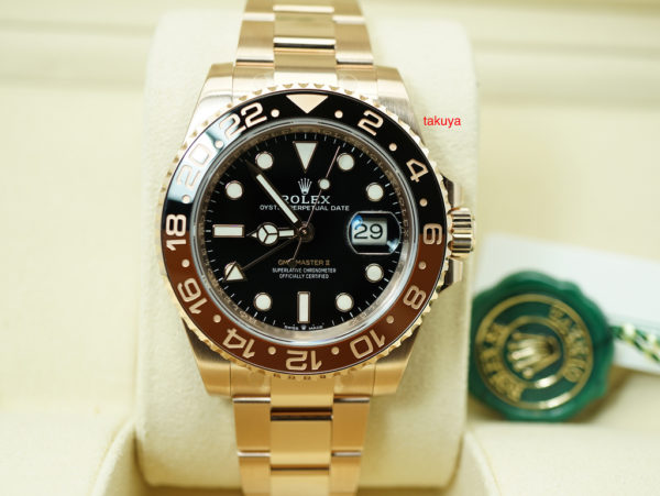 BRAND NEW Rolex 126715CHNR GMT MASTER II 18K ROSE GOLD ROOTBEER CERAMIC COMPLETE SET