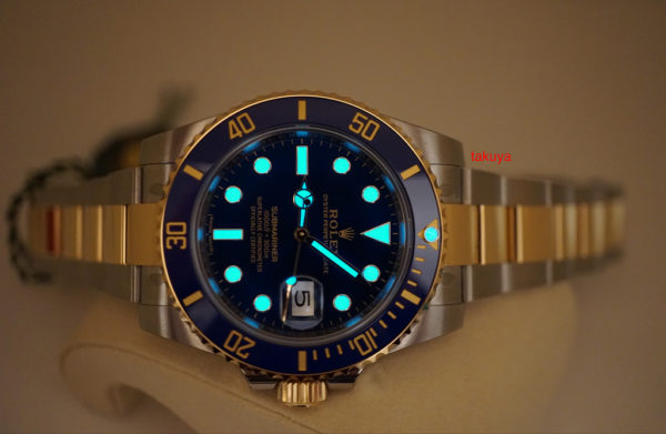 BRAND NEW Rolex 116613LB SUBMARINER 18K YG/SS CERAMIC SUNBURST BLUE DIAL STICKER FULL SET