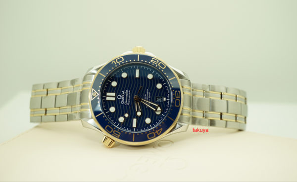 BRAND NEW Omega SEAMASTER DIVER 300M CO-AXIAL MASTER 42MM STEEL ROSE GOLD BLUE DIAL FULL SET