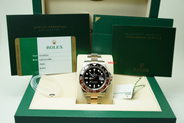 BRAND NEW Rolex 126711CHNR GMT MASTER II 18K RG STEEL ROOT BEER CERAMIC 2019 FULL SET