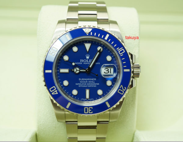 Rolex 116619LB 18K WHITE GOLD SUBMARINER BLUE SMURF M SERIAL SERVICED WARRANTY FULL SET