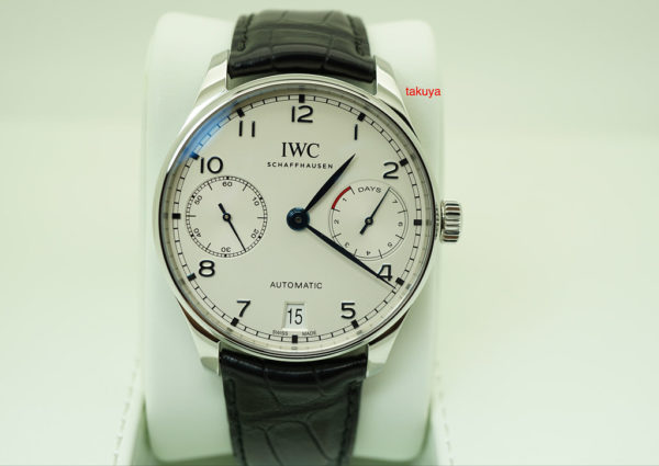 IWC PORTUGUESE IW500705 NEW MOVEMENT 7 Day POWER RESERVE SILVER DIAL WARRANTY fULL SET