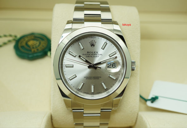 NEW Rolex 126300 DATEJUST 41 SILVER DIAL SS OYSTER BAND 2019 WARRANTY FULL SET