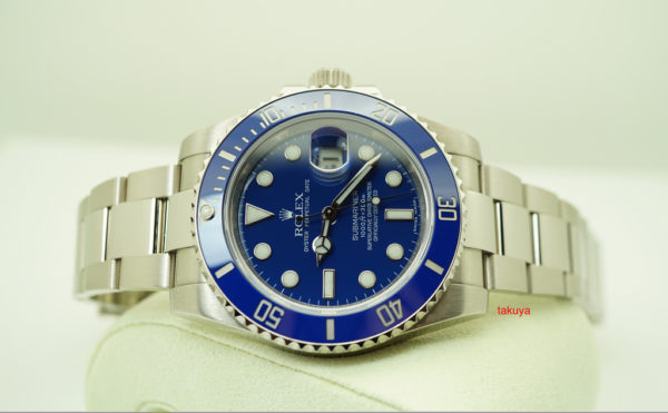 Rolex 116619LB 18K WHITE GOLD SUBMARINER BLUE SMURF M SERIAL SERVICED WARRANTY FULL SET