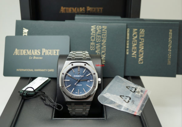 Audemars PIGUET ROYAL OAK 15400ST SS BLUE DIAL J SERIES 41MM RARE FULL SET