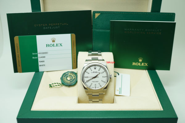 BRAND NEW Rolex 114300 OYSTER PERPETUAL NO DATE WHITE DIAL 39MM 2019 COMPLETE SET