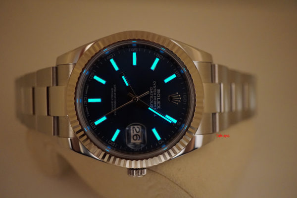 Rolex 126334 DATEJUST 41 BLUE STICK DIAL 18K WG FLUTED BEZEL OYSTER WARRANTY