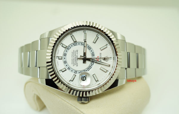 MINT Rolex 326934 SKY-DWELLER STAINLESS STEEL WHITE DIAL 2019 WARRANTY COMPLETE SET