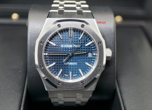 Audemars PIGUET ROYAL OAK 15450ST BLUE DIAL 37MM K SERIES 2018 WARRANTY FULL SET