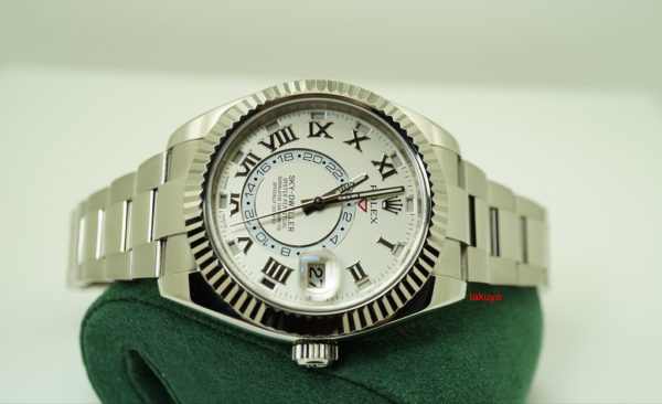 Rolex 326939 SKY-DWELLER 18K WHITE GOLD IVORY DIAL G SERIAL COMPLETE SET