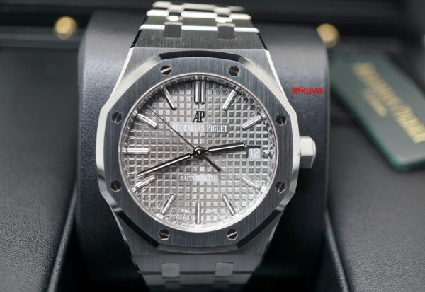 BRAND NEW Audemars PIGUET ROYAL OAK 15450ST SS GREY DIAL 37MM K SERIES 2018 FULL SET