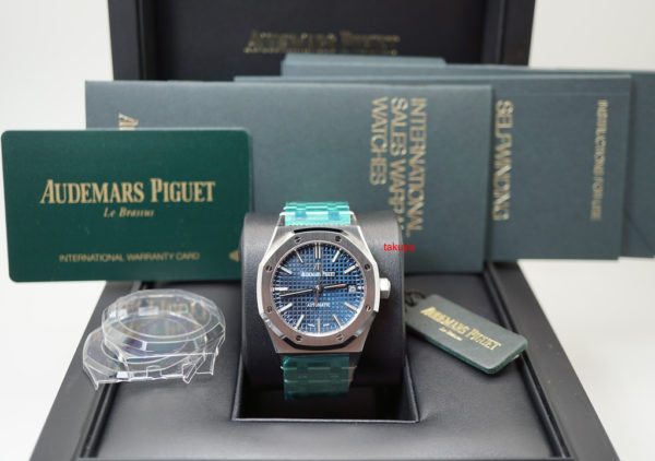 BRAND NEW Audemars PIGUET ROYAL OAK 15450ST BLUE DIAL 37MM K SERIES 2019 FULL SET