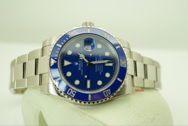 Rolex 116619LB 18K WHITE GOLD SUBMARINER BLUE SMURF V SERIAL COMPLETE SET