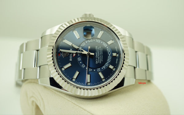 MINT Rolex 326934 SKY-DWELLER STAINLESS STEEL BLUE DIAL 2019 WARRANTY FULL SET