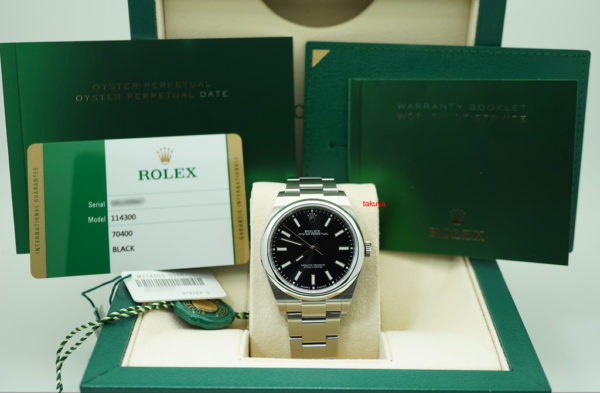 MINT Rolex 114300 OYSTER PERPETUAL NO DATE BLACK DIAL 39MM 2019 COMPLETE SET