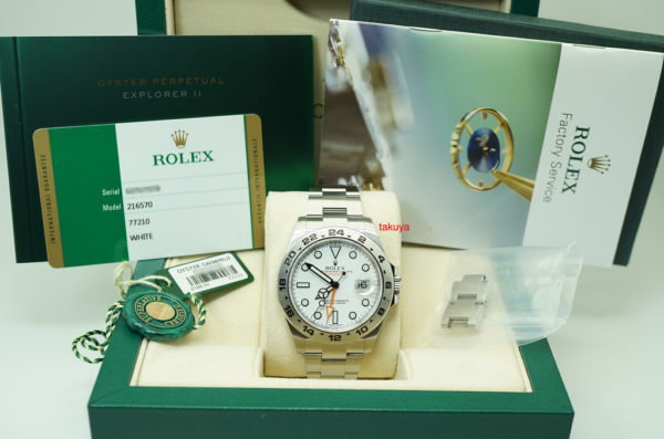 Rolex 216570 EXPLORER II 42MM WHITE POLAR DIAL RANDOM SERIAL WARRANTY FULL SET