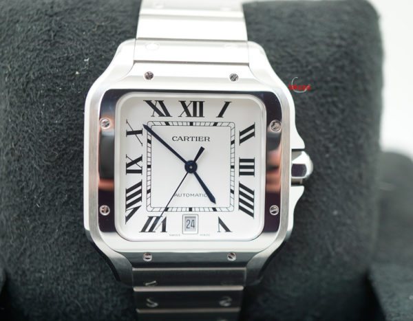 Cartier SANTOS DE CARTIER LARGE MODEL AUTOMATIC STEEL 2019 WARRANTY FULL SET