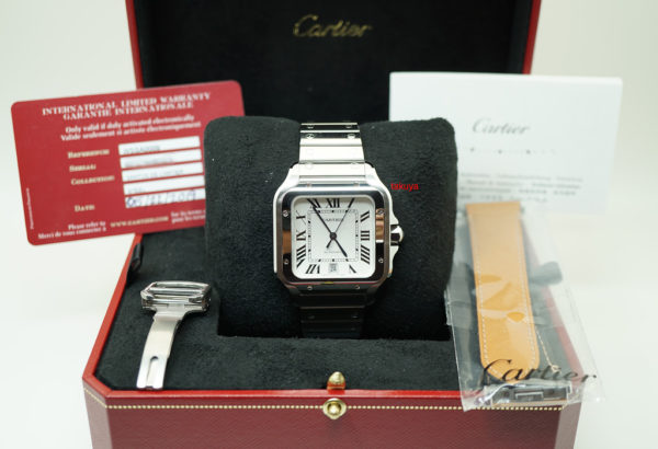 Cartier SANTOS DE CARTIER LARGE MODEL AUTOMATIC STEEL 2019 WARRANTY FULL SET