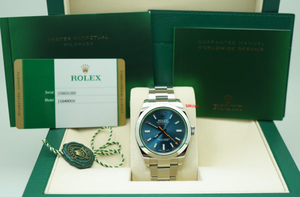 MINT Rolex 116400GV MILGAUSS Z-BLUE DIAL RANDOM SERIAL 2018 WARRANTY FULL SET