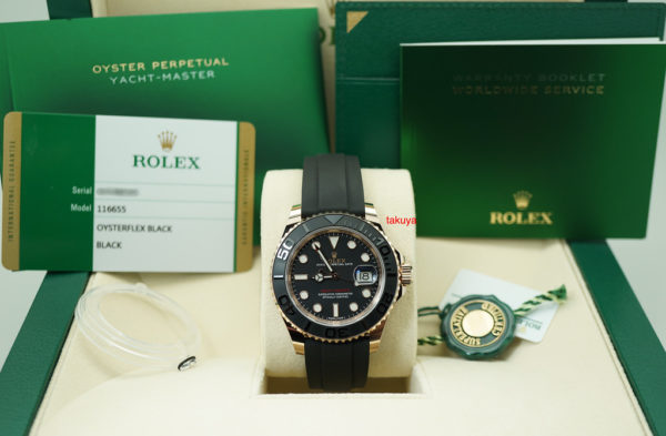 NEW Rolex 116655 YACHTMASTER 18K RG CERAMIC OYSTERFLEX 40MM 2019 FULL SET