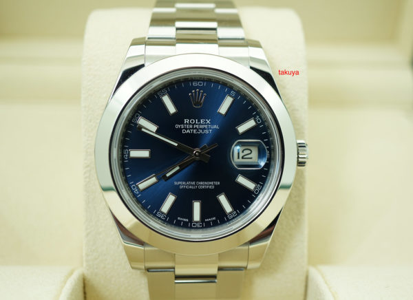 Rolex 116300 DATEJUST II SS BLUE STICK DIAL RANDOM SERIAL 41MM FULL SET