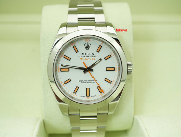 Rolex 116400 MILGAUSS WHITE DIAL V SERIAL 40MM 2017 WARRANTY COMPLETE SET