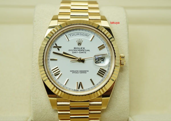 Rolex 228238 18K YELLOW GOLD DAY DATE 40MM WHITE ROMAN DIAL WARRANTY FULL SET