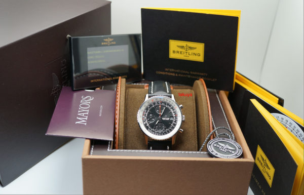 BREITLING Navitimer 1 CHRONOGRAPH AUTOMATIC BLACK DIAL 41MM WARRANTY FULL SET