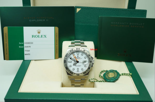 MINT Rolex 216570 EXPLORER II 42MM WHITE DIAL RANDOM SERIAL 2019 WARRANTY FULL SET