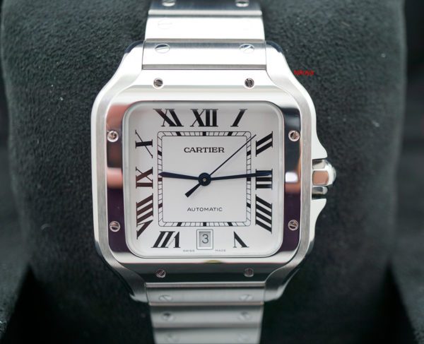 Cartier SANTOS DE CARTIER LARGE MODEL AUTOMATIC STEEL WARRANTY COMPLETE SET