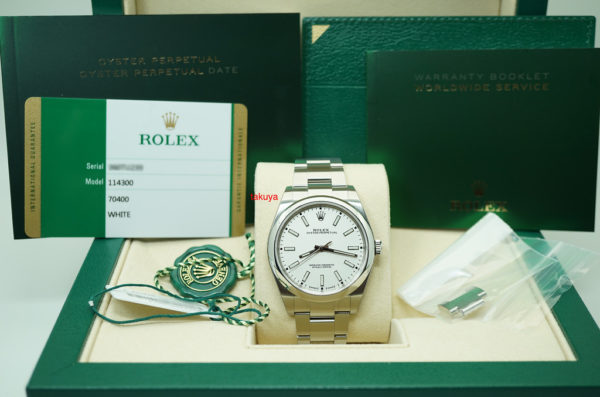 Rolex 114300 OYSTER PERPETUAL NO DATE WHITE DIAL 39MM WARRANTY FULL SET