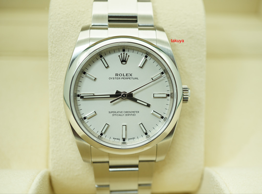 rolex oyster perpetual 34mm white