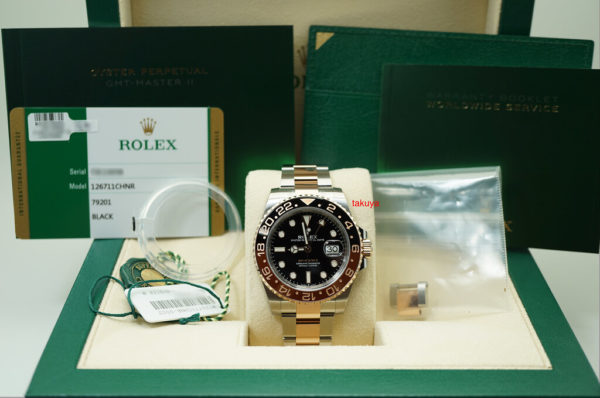 NEW Rolex 126711CHNR GMT MASTER II 18K RG STEEL ROOTBEER CERAMIC 2019 FULL SET