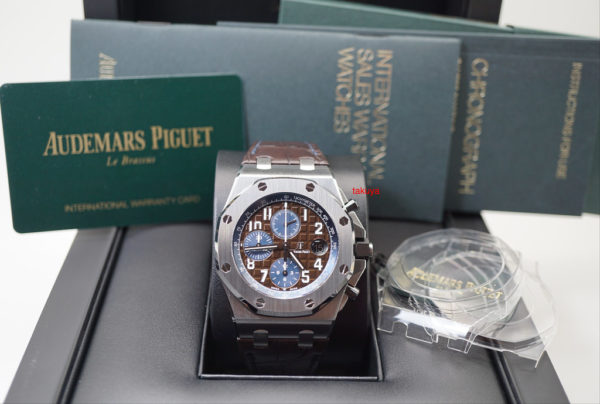 BRAND NEW Audemars PIGUET ROYAL OAK OFFSHORE CIGAR BROWN DIAL 42MM 26470ST FULL SET