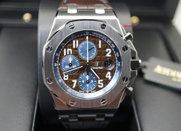 BRAND NEW Audemars PIGUET ROYAL OAK OFFSHORE CIGAR BROWN DIAL 42MM 26470ST FULL SET