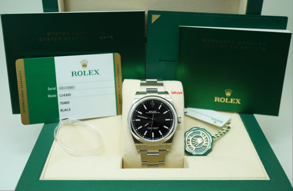BRAND NEW Rolex 114300 OYSTER PERPETUAL NO DATE BLACK DIAL 39MM 2019 COMPLETE SET