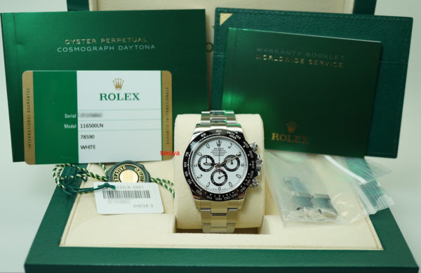 MINT Rolex 116500 COSMOGRAPH DAYTONA CERAMIC BEZEL WHITE DIAL WARRANTY FULL SET