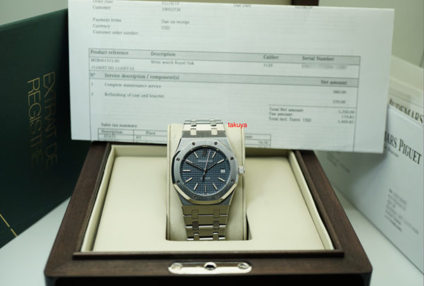 Audemars PIGUET ROYAL OAK 15300 STEEL BLUE DIAL 39MM G SERIES SERVICED WARRANTY