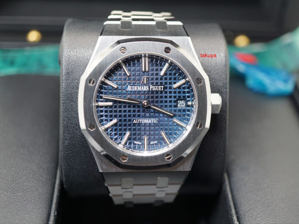 MINT Audemars PIGUET ROYAL OAK 15450ST BLUE DIAL 37MM K SERIES 2019 WARRANTY FULL SET