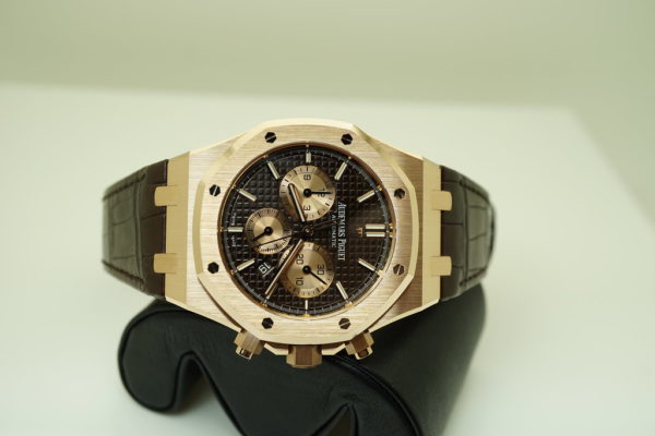 BRAND NEW Audemars PIGUET ROYAL OAK CHRONOGRAPH PINK GOLD BROWN DIAL 26331OR FULL SET